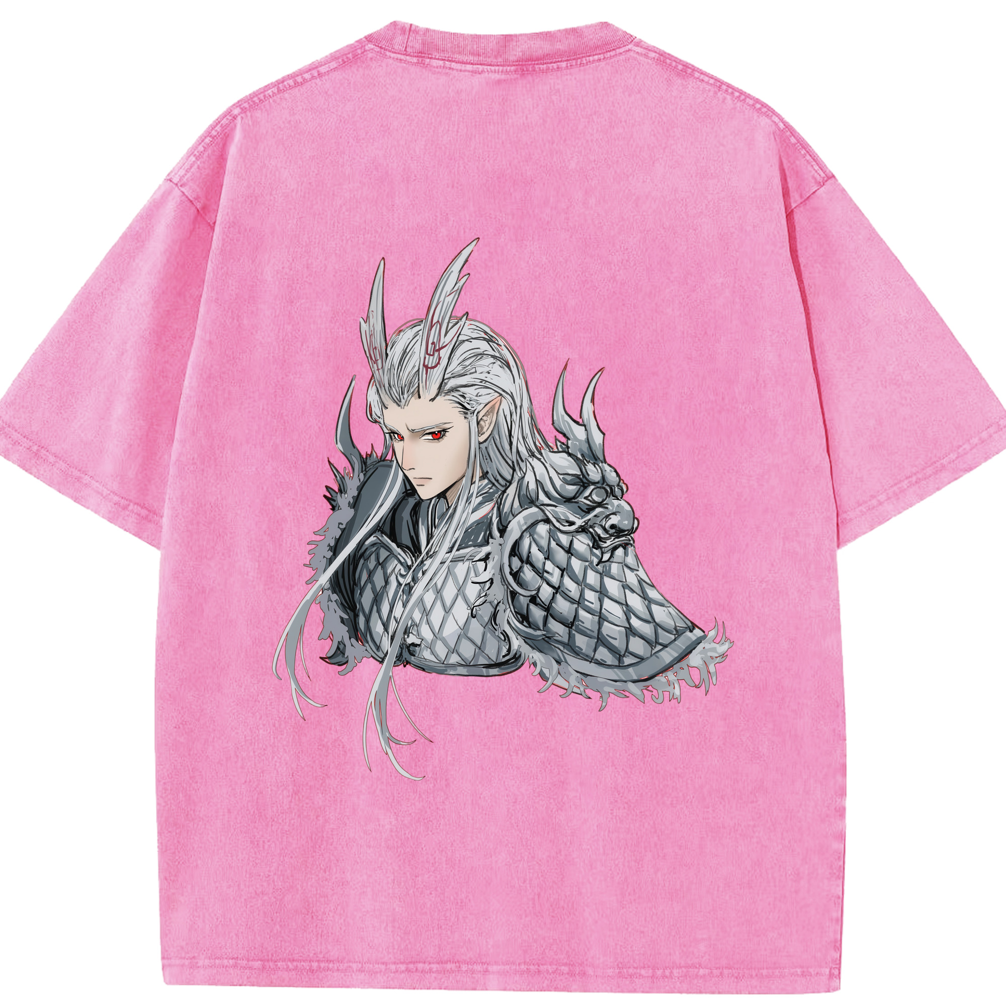 （画像用） Ne Zha 2 ナタ 魔童の大暴れ 綿100% ヴィンテージ風 半袖Tシャツ（背面プリント）